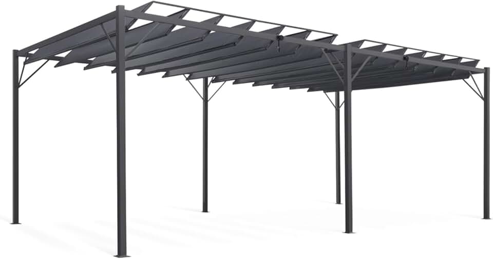 jardinito - Pergola lames orientables série 3x6 m gris anthracite