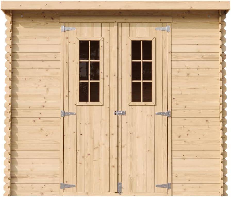 Abri de Jardin en Bois avec Sol TRAITÉ - Stockage extérieur l239xL142xH200cm/2.63 m2 - Petit abri à Outils, Local à vélos - jardinito M310C+M310G