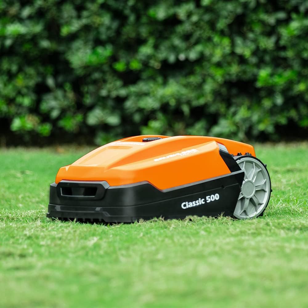 jardinito - Robot tondeuse Classic - 500m² - Bluetooth, noir/orange