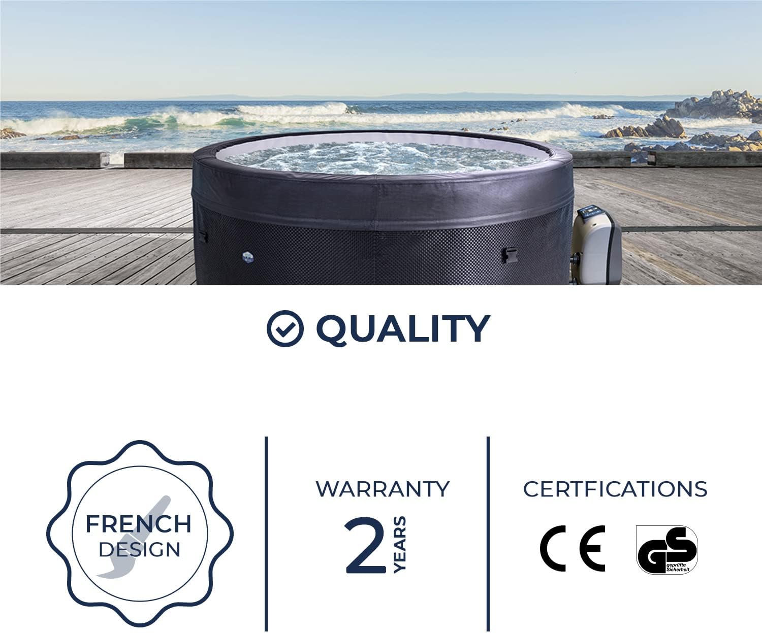 Netspa - Vita 4 places spa semi-rigide rond, confort compact SP-VIP140B