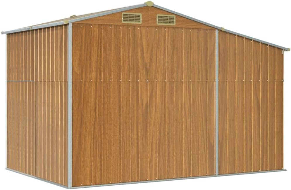 Abri de Jardin - acier galvanisé - 277x192,5x179 cm - aérations, poignées pratiques