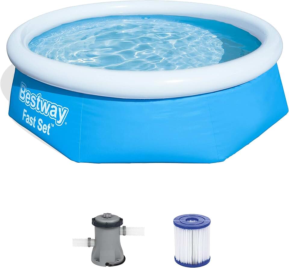jardinito Kit de piscine Bleu 244 x 244 x 66 cm 2300 L 57268