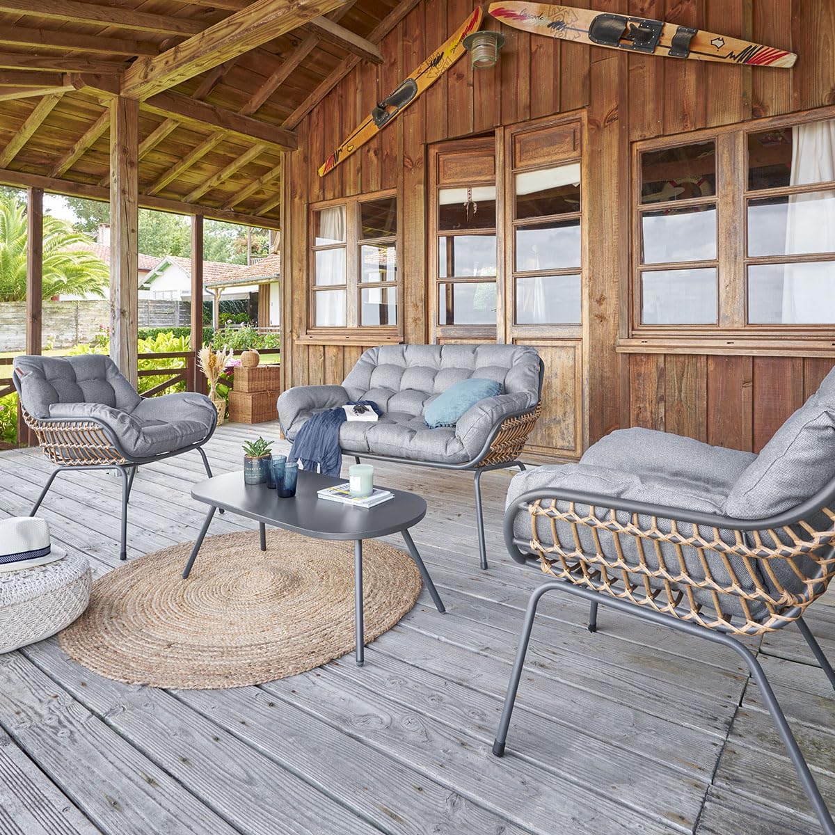 jardinito - Paopao graphite 4 places - jardin - anti-rouille, coussins confortables