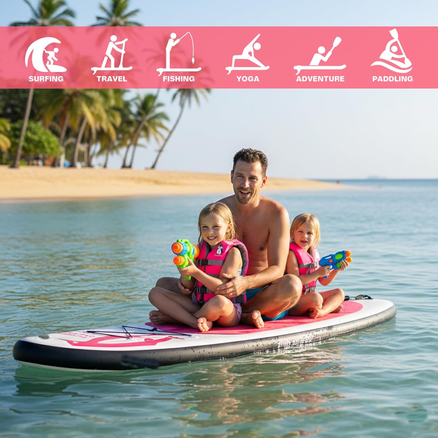 jardinito - SUP gonflable adulte - Accessoires inclus - robuste
