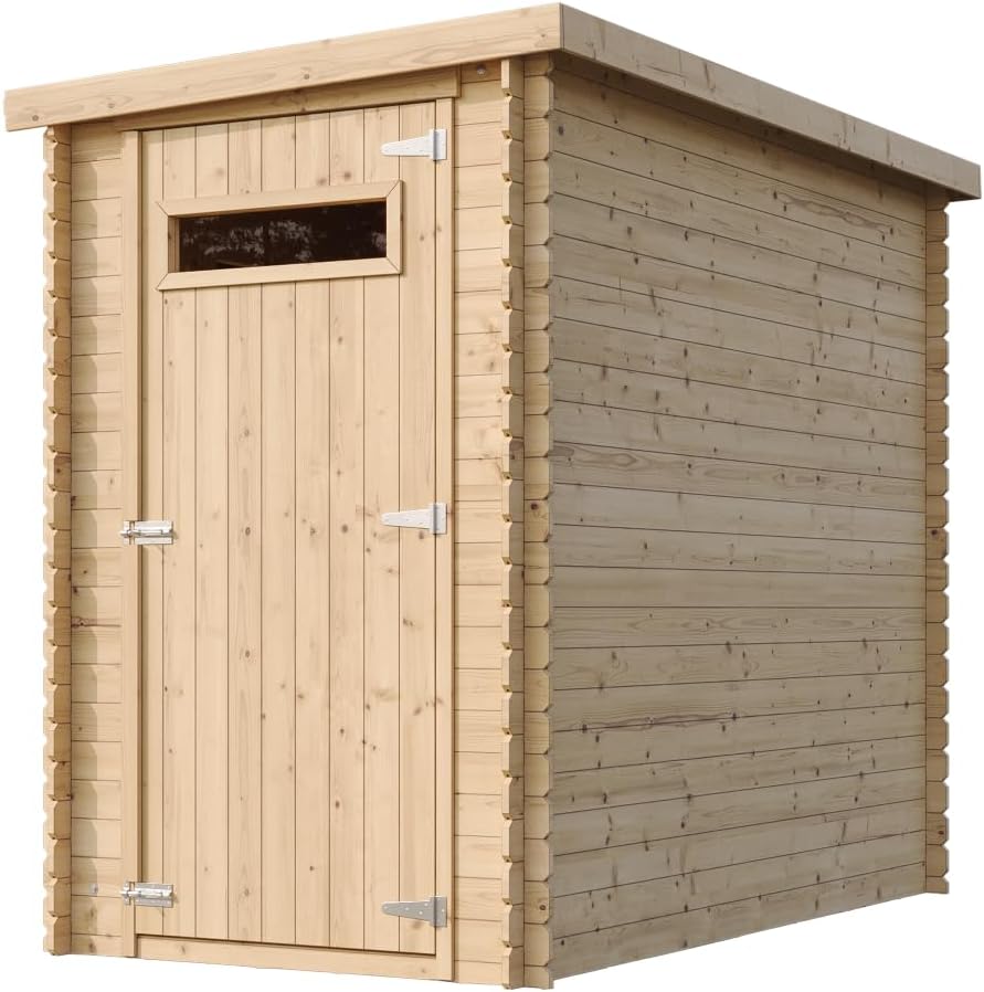 Abri de Jardin en Bois, Petite fenêtre, avec Sol TRAITÉ- Stockage extérieur l239xL144xH198 cm/2.63 m2 - Petit abri à Outils, Local à vélos - Toit imperméable, fenêtres jardinito M306A+M306G
