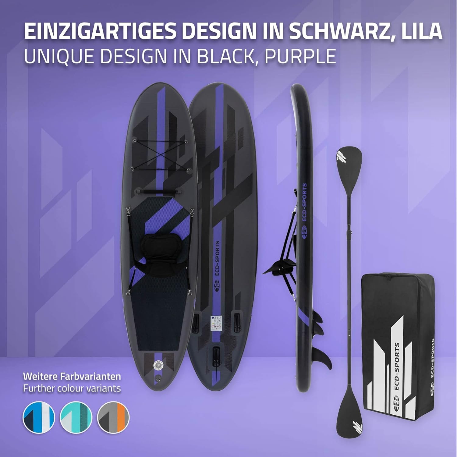 jardinito - Stand Up Paddle Gonflable - 305/308/320/380 cm - PVC, 120/150 kg, 10/15 cm