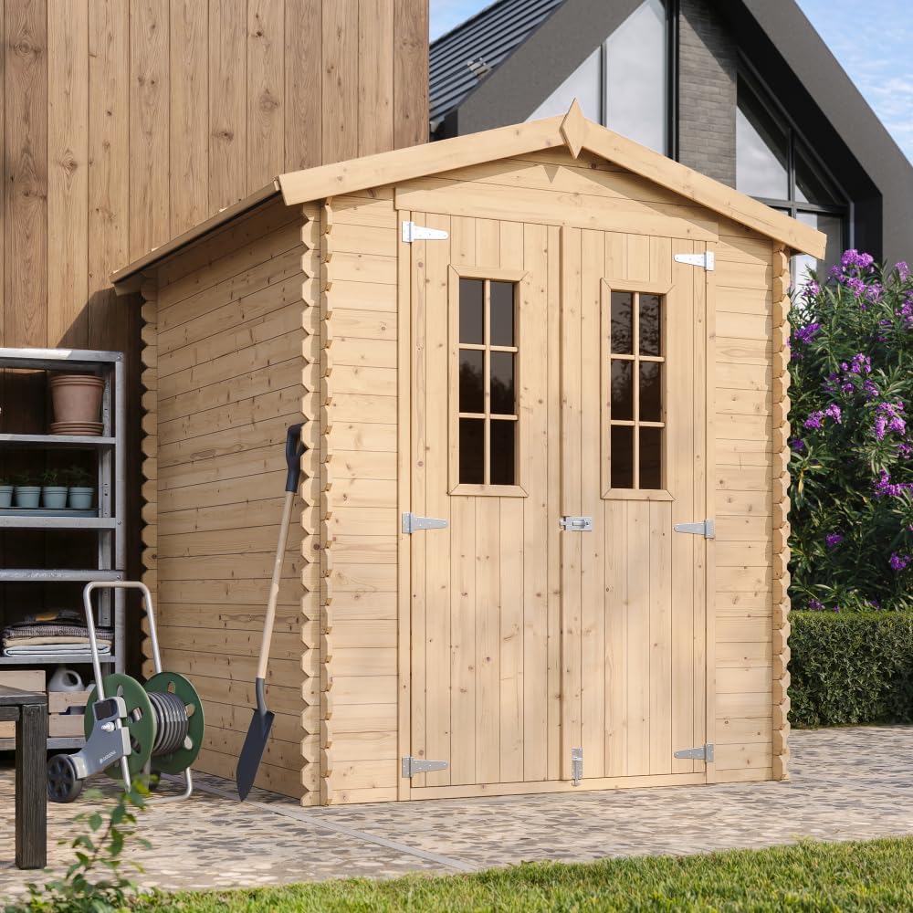 Abri de Jardin en Bois - Stockage extérieur I186xL196xH218 cm/ 2,82 m2 Petit abri à Outils, Local à vélos - jardinito M320C