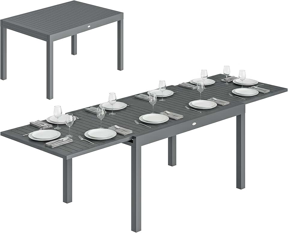 jardinito - Table Jardin Extensible - 135-270cm - Aluminium, 6-10 pers.