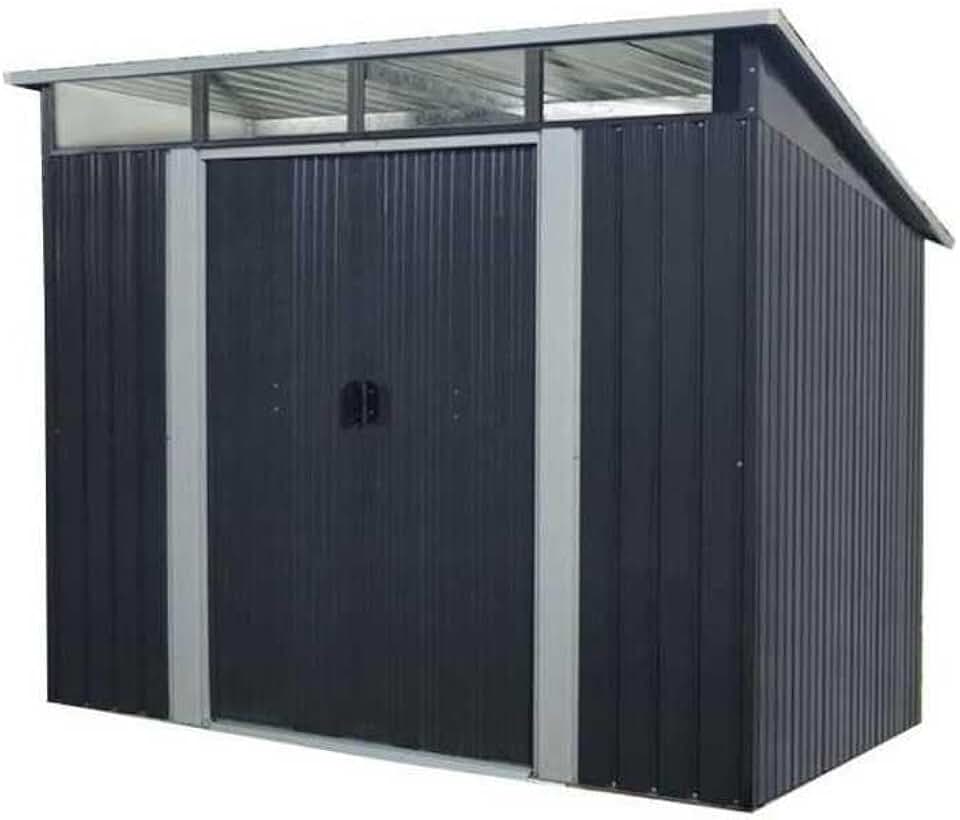 jardinito Abri de Jardin en métal 4,59m² - 2 Portes coulissantes - Gris Anthracite