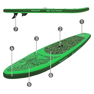 jardinito planche de stand up vert paddling makani 320x80x15 cm SUP gonflable paddle board de surf