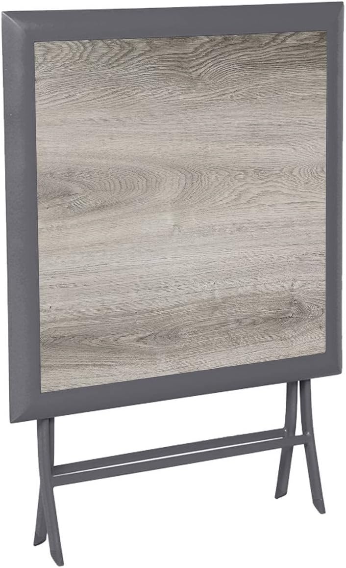 jardinito - Azua table pliante carrée 2 places gris aluminium