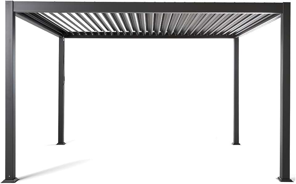 jardinito - Cherry série - pergola bioclimatique 4x3m - aluminium gris anthracite