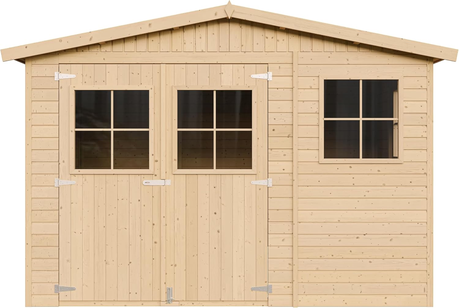 ABRI de Jardin en Bois Exterieur avec Les PLANCHERS IMPRÉGNÉ - Cabane de Jardin en Pin/épicéa- H226x316x324 cm/9 m²-Construction de Panneaux- Rangement pour vélos, Remise à Outils- jardinito M335+M335G