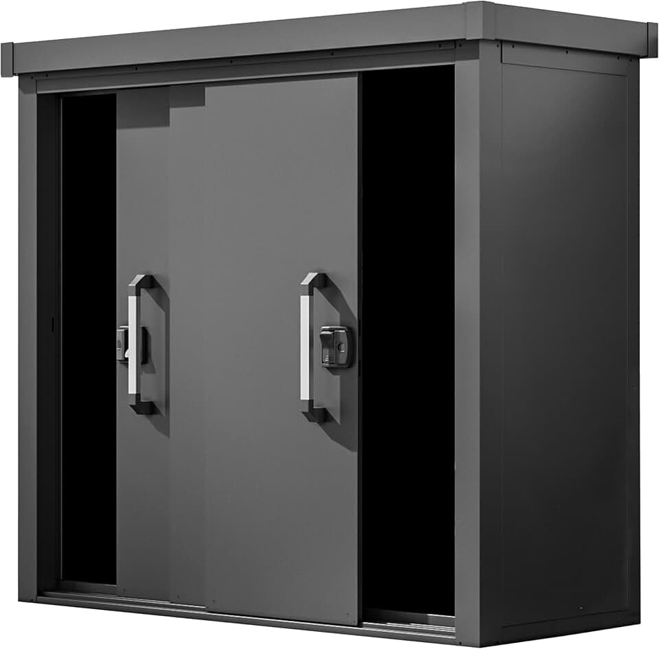 GFP jardinito Armoire de Jardin en métal 180x78x161 cm Abris de Jardin Anthracite, Plancher Inclus
