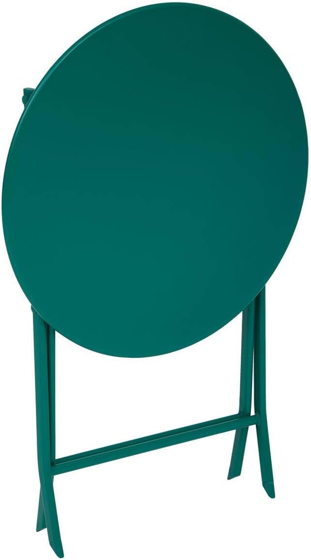 jardinito - Greensboro - Ø60cm - Table ronde pliante acier vert opale