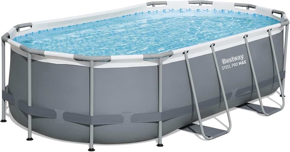 jardinito - Steel Pro Max - 427x250x100 cm - piscine hors sol, gris