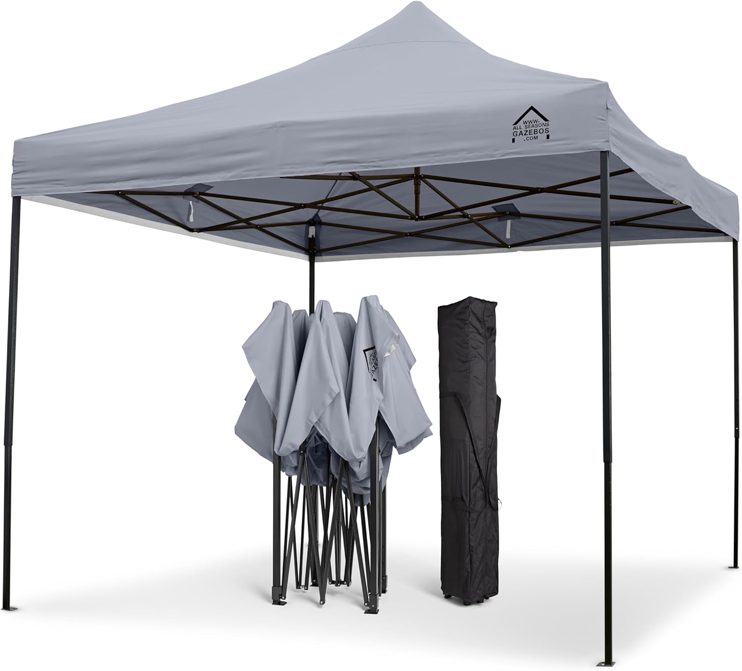 jardinito - Tonnelle série résistante - 3x3m - étanche, gris métallisé