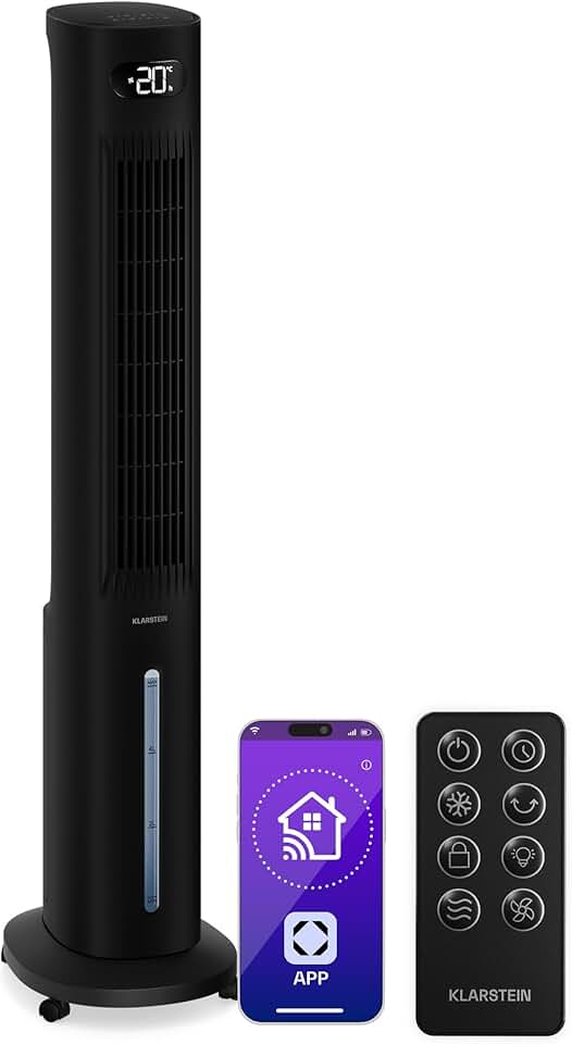 jardinito - Rafraîchisseur d'air 5L, télécommande, applis, 30m², Black