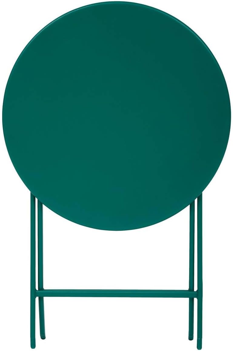 jardinito - Greensboro - Ø60cm - Table ronde pliante acier vert opale