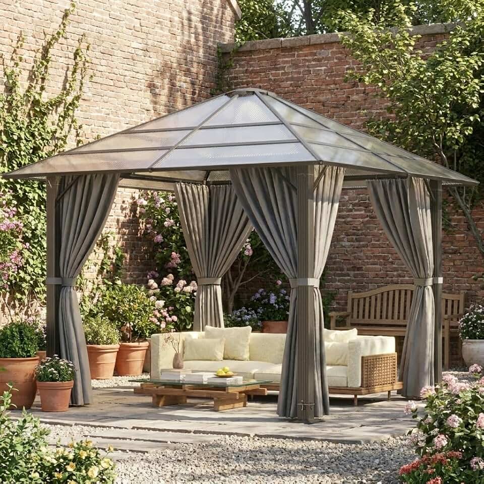 jardinito - pergola extérieure - 3x3m - aluminium robuste, toit anti-UV