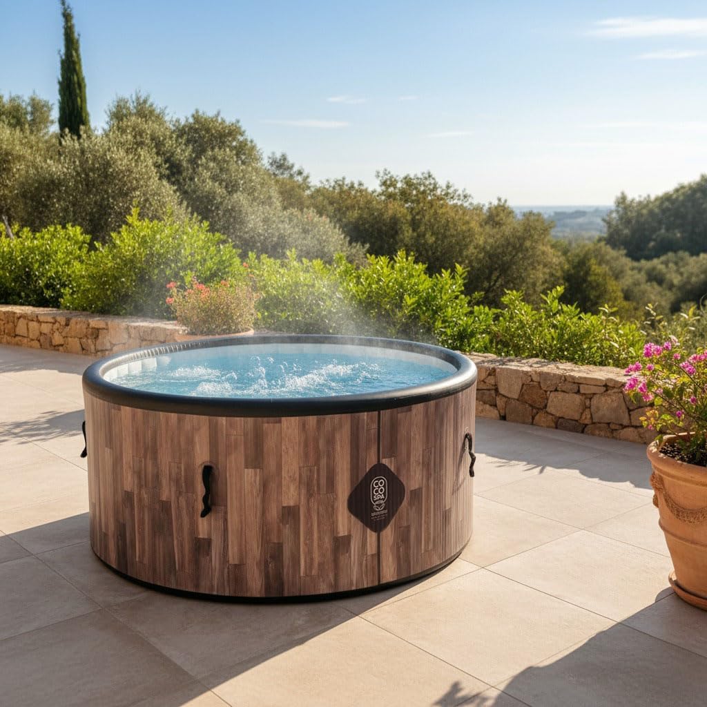jardinito Nordik Spa Gonflable - 150 cm de diamètre - 800 litres - Moteur 2240 W - 2 à 4 Personnes - Massage 140 Jets