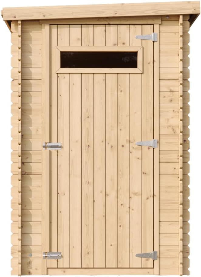 Abri de Jardin en Bois, Petite fenêtre, avec Sol TRAITÉ- Stockage extérieur l239xL144xH198 cm/2.63 m2 - Petit abri à Outils, Local à vélos - Toit imperméable, fenêtres jardinito M306A+M306G