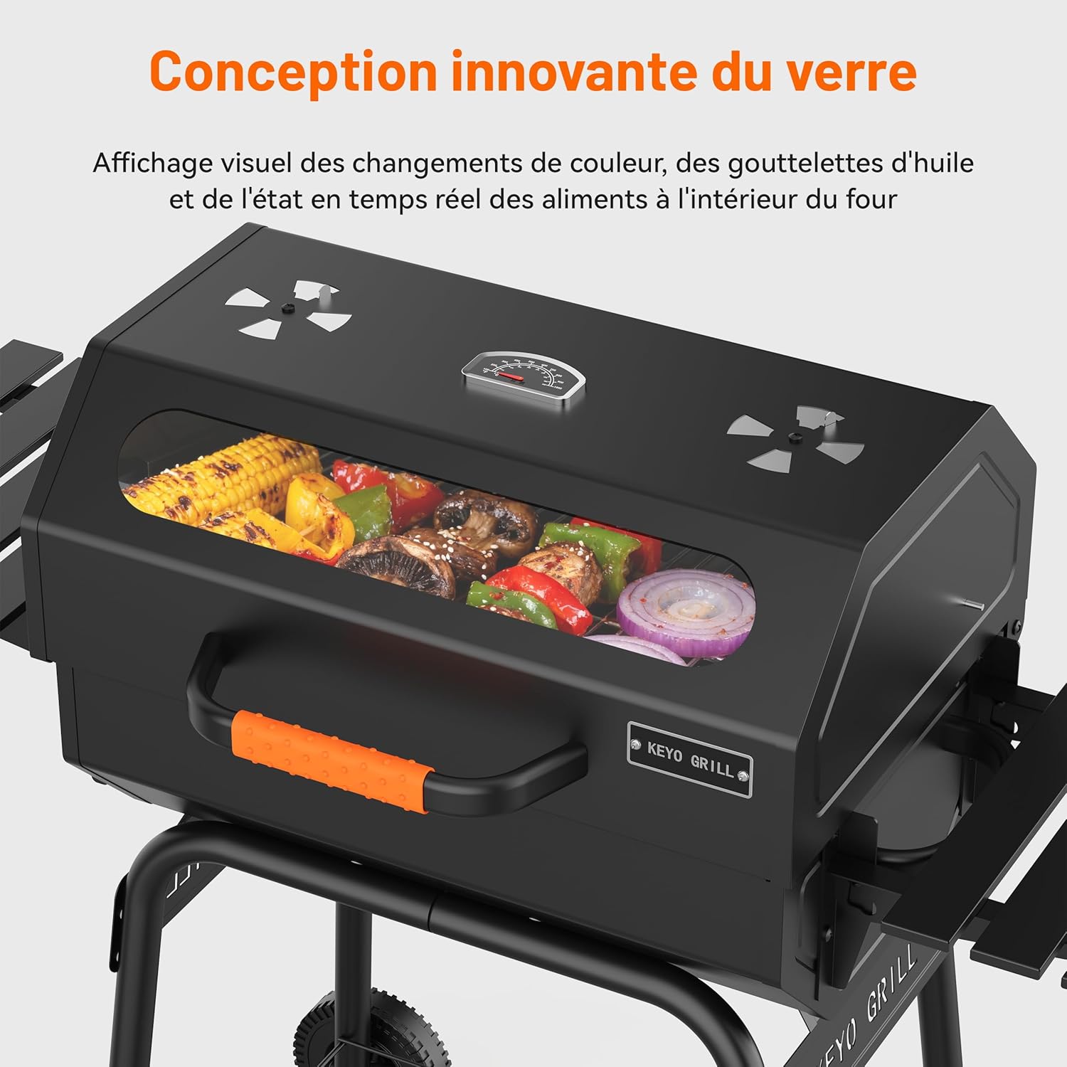 jardinito 23 pouces barbecue pentagonal, chromé, 469 Sq In-23 Pouces