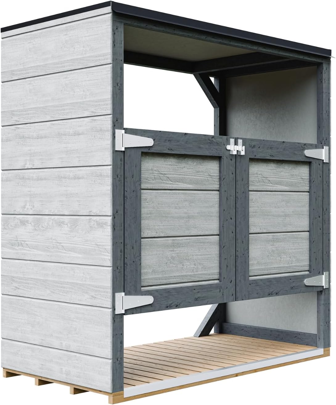 Abri de Jardin pour poubelles, Cache Poubelle extérieur 2x240L – Coffre de Rangement Exterieur, Armoire de Jardin, cabane de Jardin Exterieur – jardinito M980A-TUNDRA Cavern