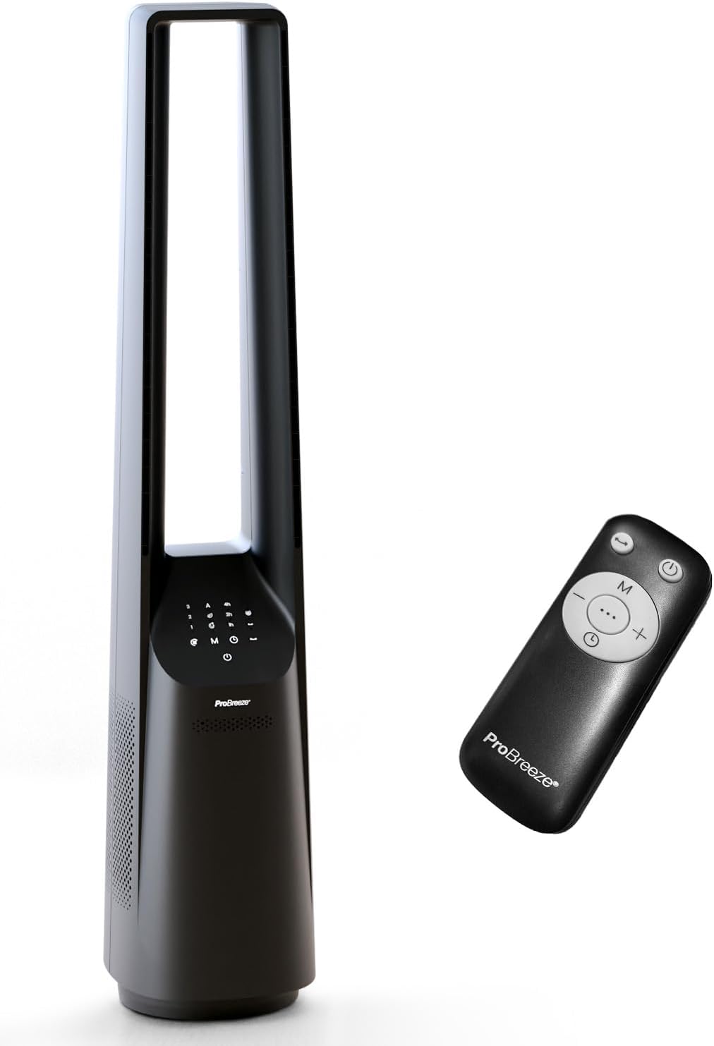 jardinito Ventilateur Colonne Sans Pale - Ventilateur Tour Silencieux, Hauteur 101 cm avec 6 Vitesses, Oscillation 60°, Ventilateur Sans Lame Rafraichisseur d'Air Bladeless Noir