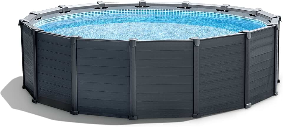 jardinito - Piscine Graphite série - 4,78 x 1,24 m - kit complet
