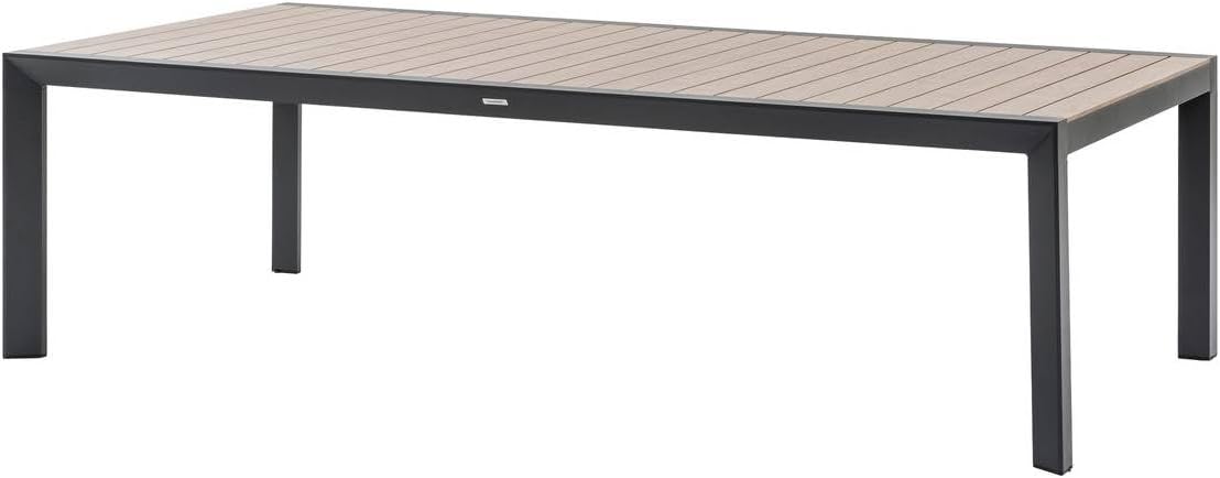 jardinito - Evasion - table de jardin 12 places aluminium effet bois