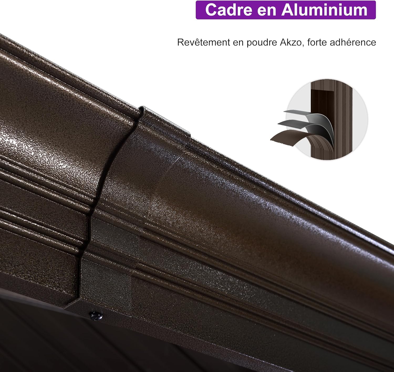 jardinito - Double Toit Bronze - 6x3,65m - Rideaux épais, moustiquaire, gouttière, poteaux renforcés