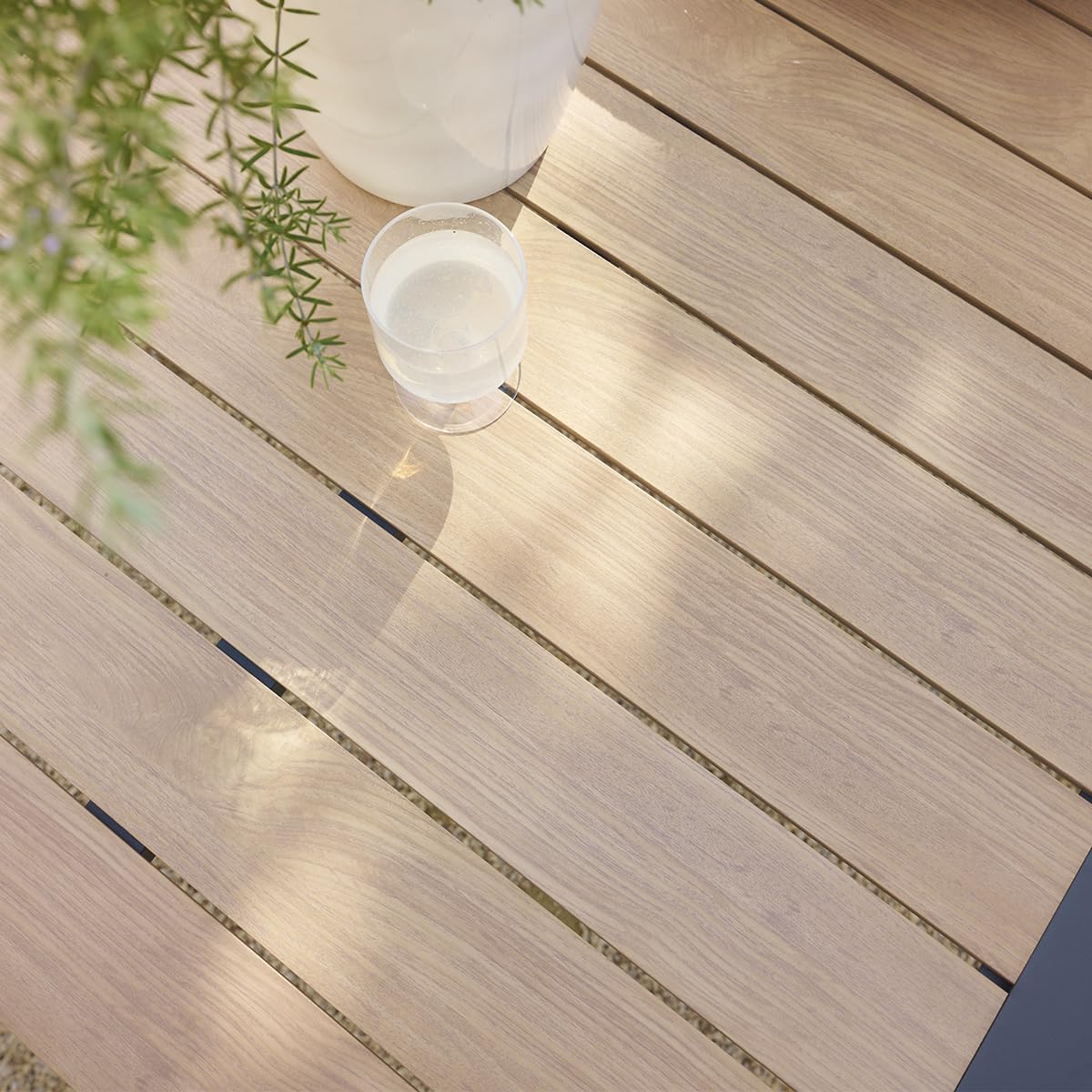 jardinito - Evasion - table de jardin 12 places aluminium effet bois