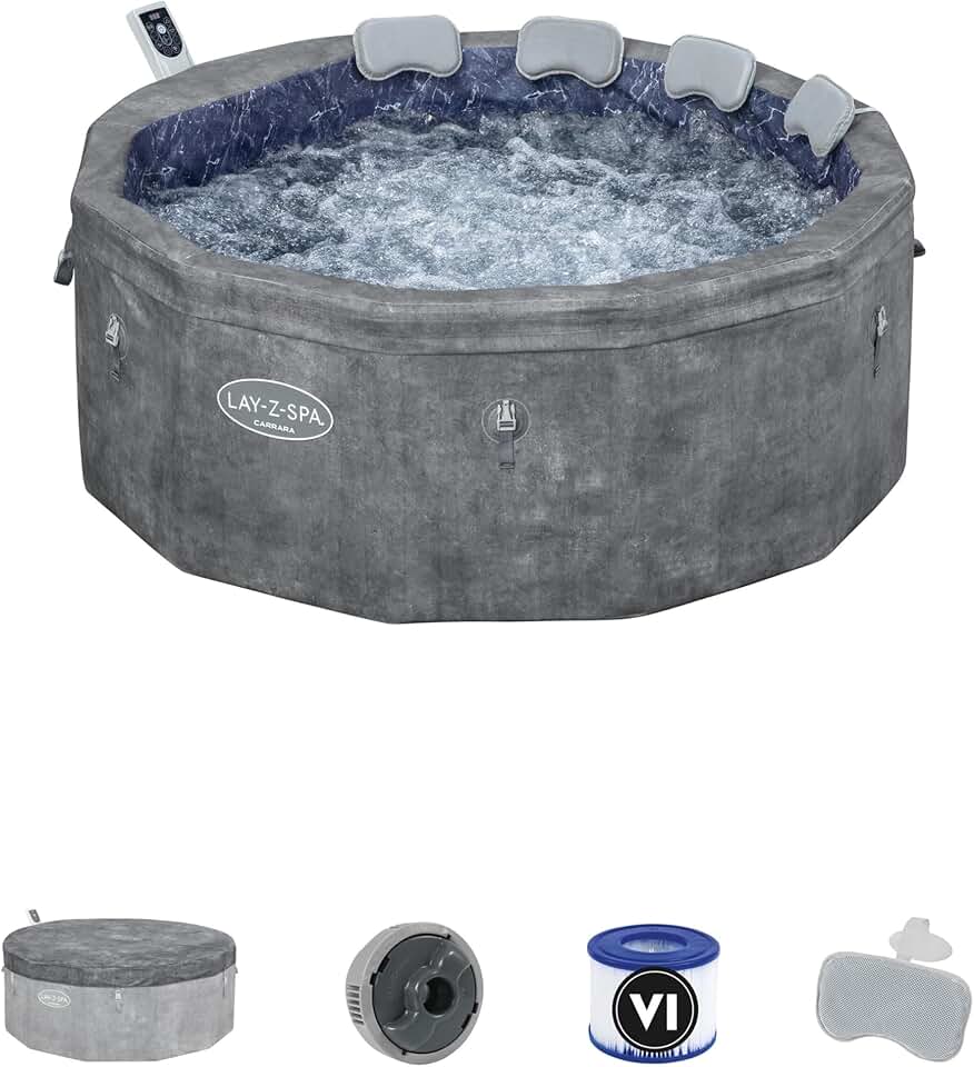 jardinito - Spa Carrara Smart AirJet - 170x170x65cm - 4-6 pers, appli contrôle