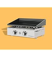 Plancha Gaz Emaillée 2 Feux 5 kw - Anti-adhésive et nettoyage facile - jardinito modèle GASPACHO
