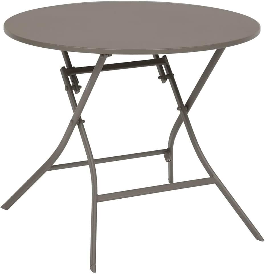 jardinito - Greensboro - table pliante ronde acier antirouille 4 places