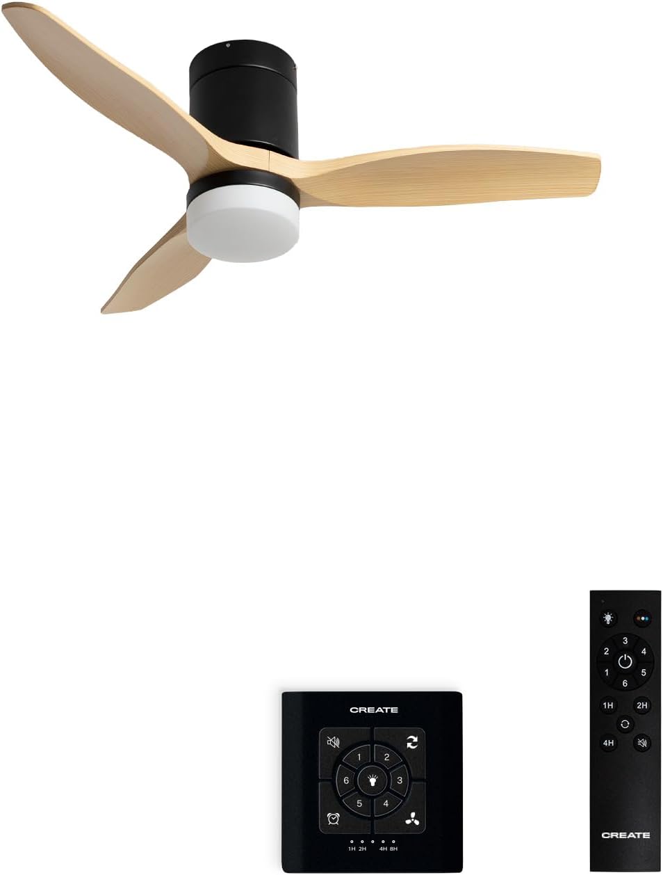 CREATE - WINDCALM S - Ø112 cm - Ventilateur plafond LED, télécommande, été/hiver, minuteur