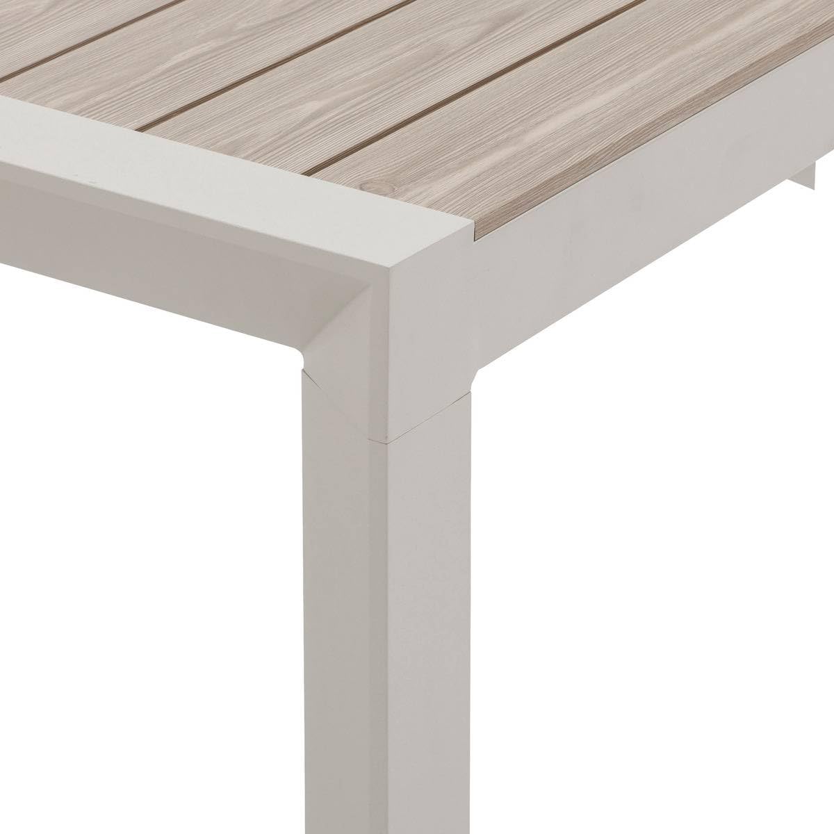 jardinito - Table de jardin Évasion 8 places - aluminium, effet bois, lin et argile