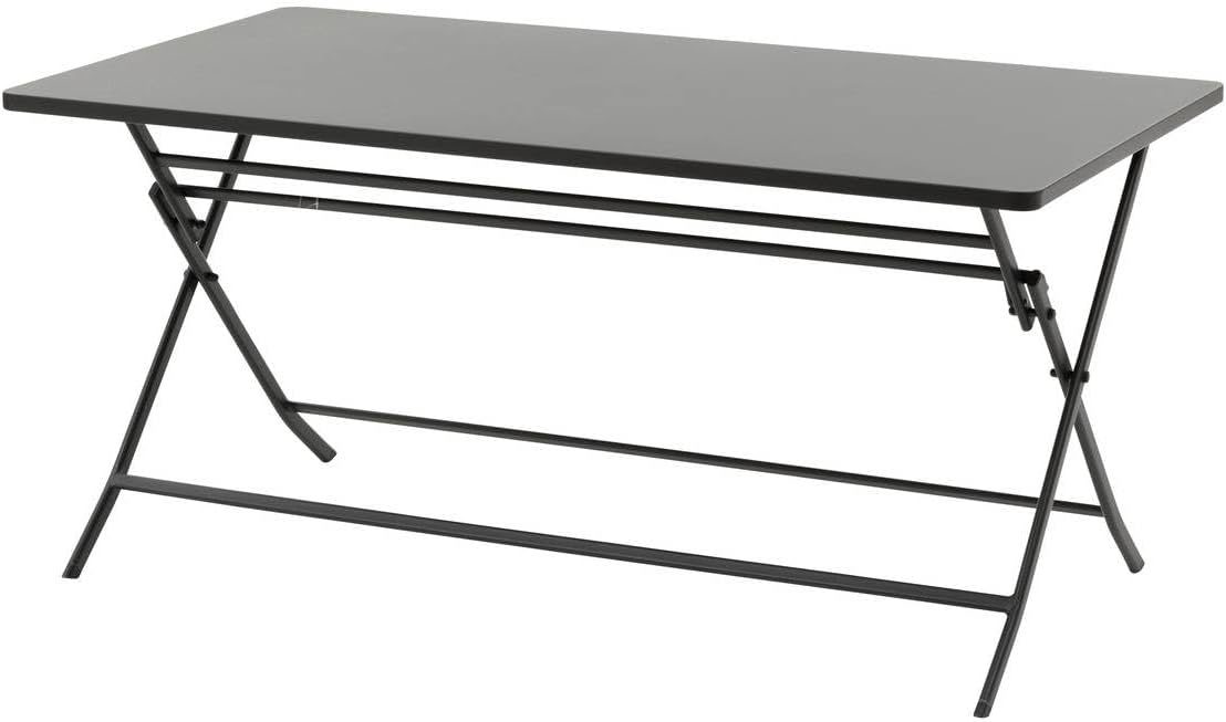 jardinito - Greensboro - 150x90 cm - Table pliante acier renforcé 6 places, gris graphite