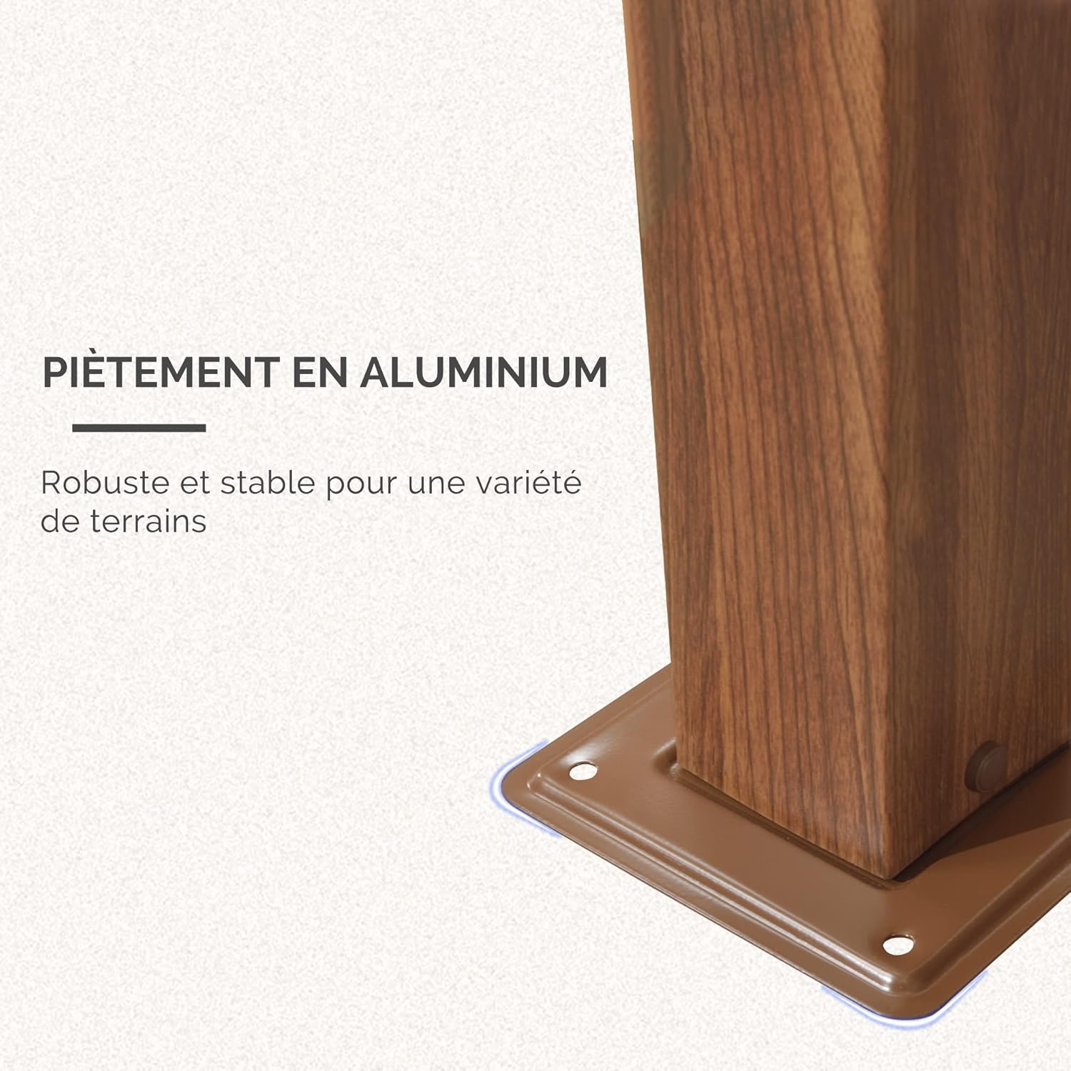 jardinito - Pergola aluminium 4x3m, toit rétractable, éclairage intégré, finition teck, kaki
