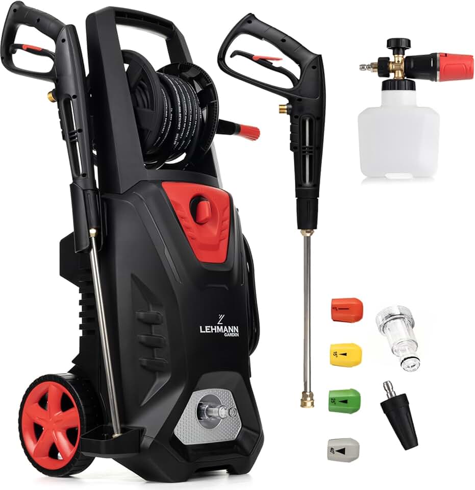 jardinito - Colorado - Nettoyeur haute pression 3000W, 260 bar, 492 l/h, induction, accessoires, 17m