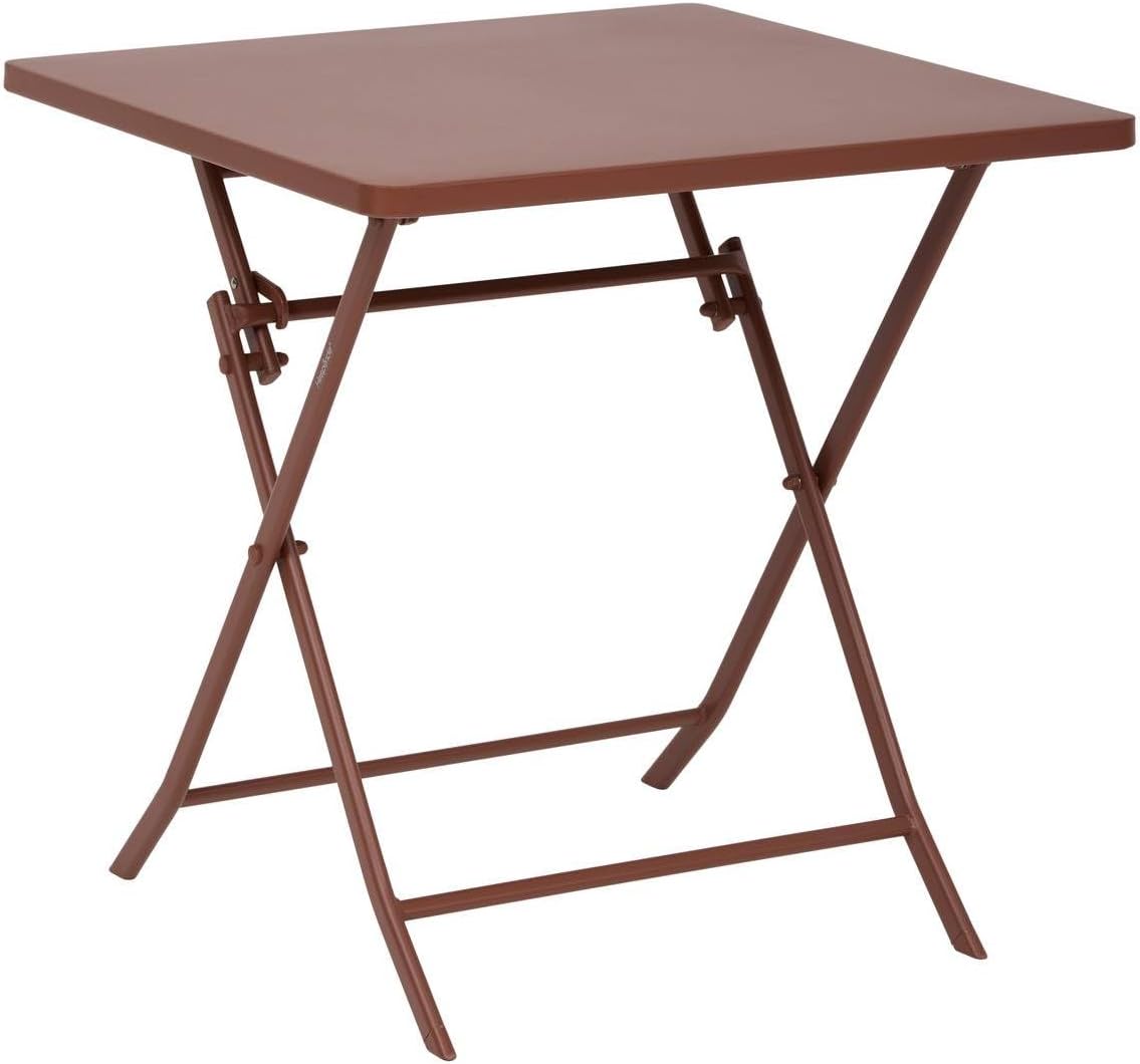 jardinito - Greensboro - 2 places 70x70cm - table pliante acier acajou