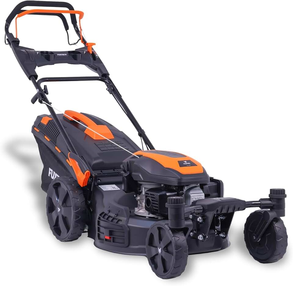 jardinito Tondeuse à Gazon Thermique 4 en 1 avec Roues Avant Pivotantes FX-RM5170agile - 2,9kW | Largeur de Coupe 51cm | 25mm-75mm Bac 60L, Mulching & éjection latérale