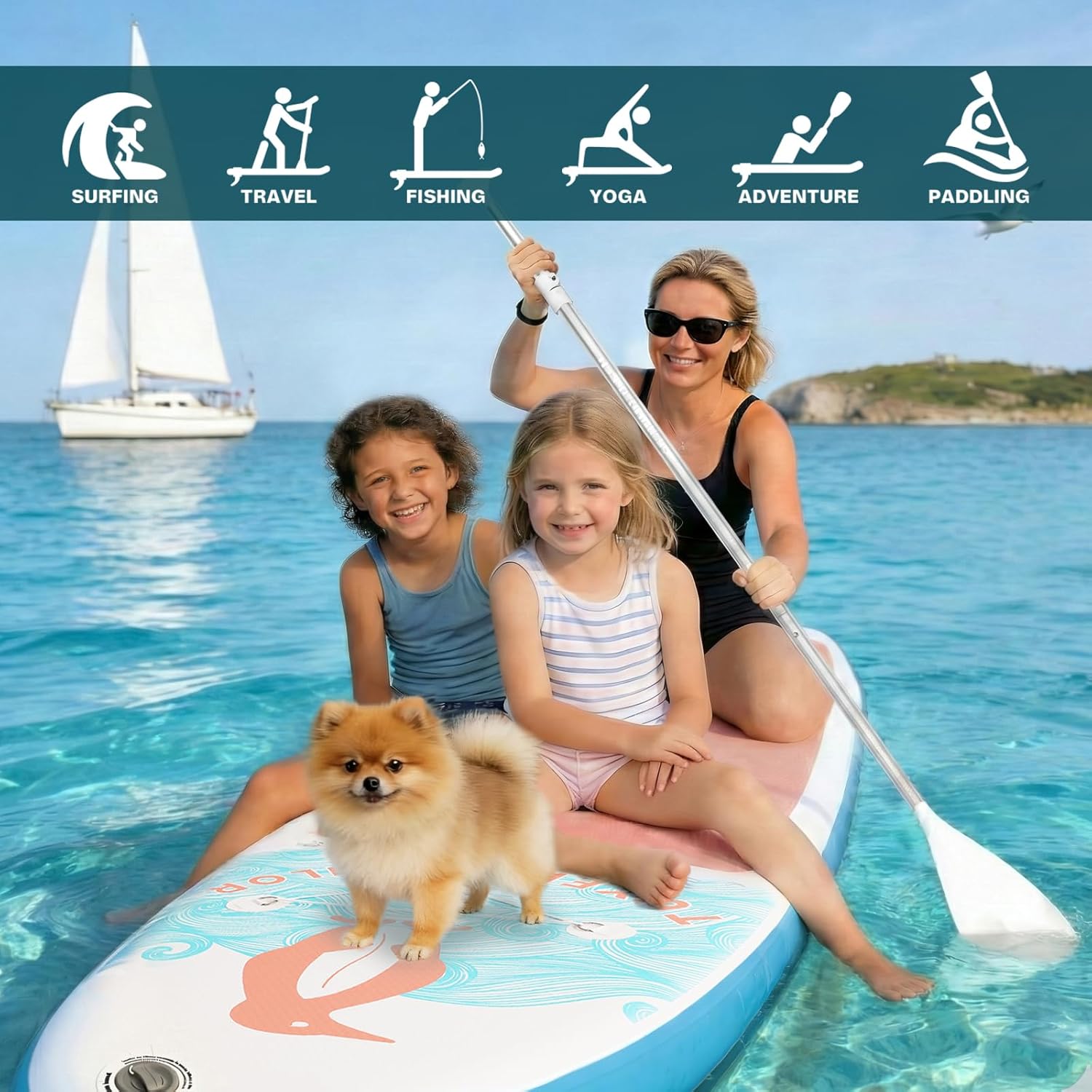 jardinito - SUP gonflable adulte 320cm - stable, kit complet