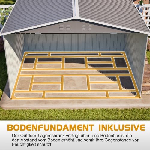 Abri de jardin métal XXL - 300x252x191cm - toit pignon, espace sécurisé