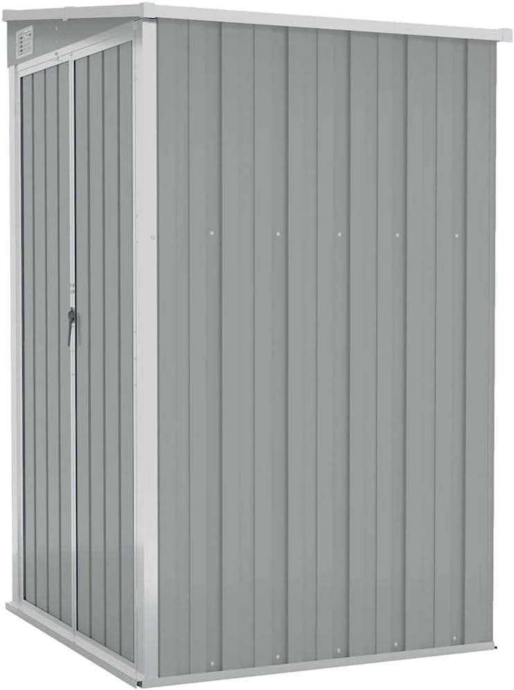 jardinito Remise de Jardin Murale Gris 118x100x178 cm Acier galvanisé,Structures extérieures, Cabanes & abris de Jardin,316218