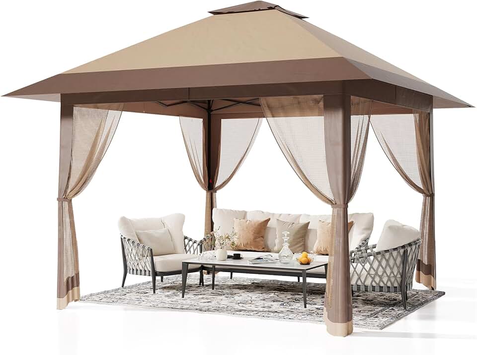 jardinito - Abri de jardin Pop-up - 3x4m - moustiquaire, tente extérieure