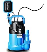 jardinito Pompe submersible 17000 l/h, aspiration à plat jusqu'à 1 mm, hauteur de refoulement max. 9 m, profondeur d'immersion max 7 m, ...