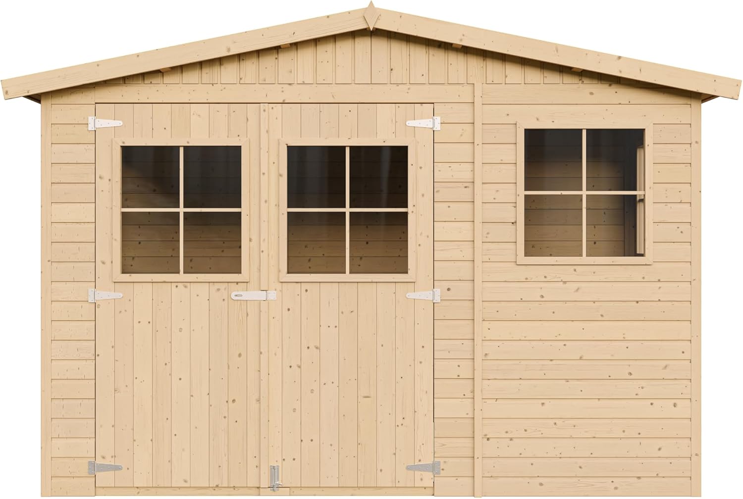 Abri de Jardin en Bois Exterieur avec Les PLANCHERS IMPRÉGNÉ- Cabane de Jardin en Pin/épicéa-H226x324x216 cm/6m2- Construction de Panneaux- Rangement pour vélos, Remise à Outils- jardinito M334+M334G