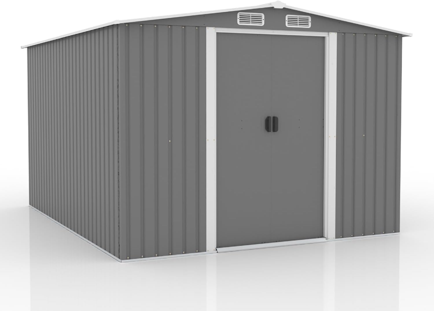 jardinito | Abri de Jardin 8.08 m² Jura Gris | Cabane Extérieure | Structure Résistante en Métal | Idéal pour Rangement Outils, Vélos et Equipements de Jardin | Spacieux, Solide, Robuste